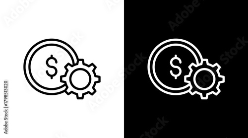 Finance Management  White Icon Set Design