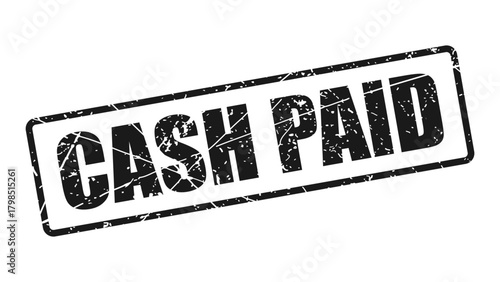 Cash paid stamp with grunge texture