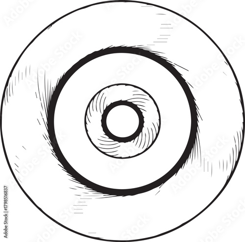 Concentric circular vector illustration with textured rings creating a hypnotic visual effect