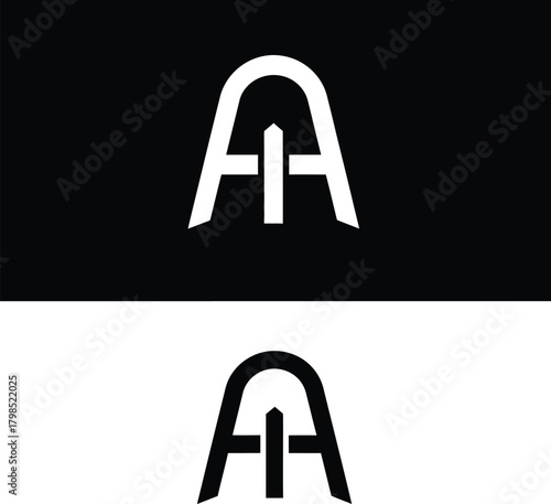 Modern abstract logo design with letter a and a crossbar