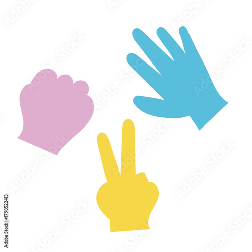 じゃんけんのシンプルなアイコン素材