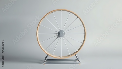 antecedence. Hamster wheel in endless rotation on a plain grey background. wildlife magazines, conservation campaigns, designed for nature documentaries and education, used by health educators.