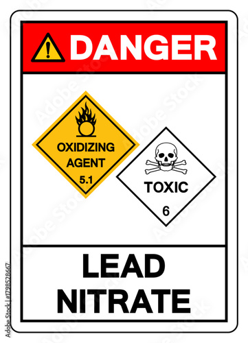 Danger Lead Nitrate Symbol Sign, Vector Illustration, Isolate On White Background, Label.EPS10