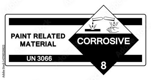 Paint Related Material UN 3066 Symbol Sign, Vector Illustration, Isolate On White Background Label. EPS10