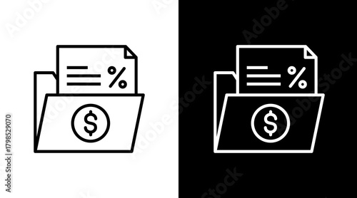 Portfolio Management  White Icon Set Design