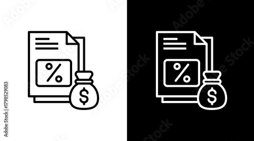 Tax  White Icon Set Design