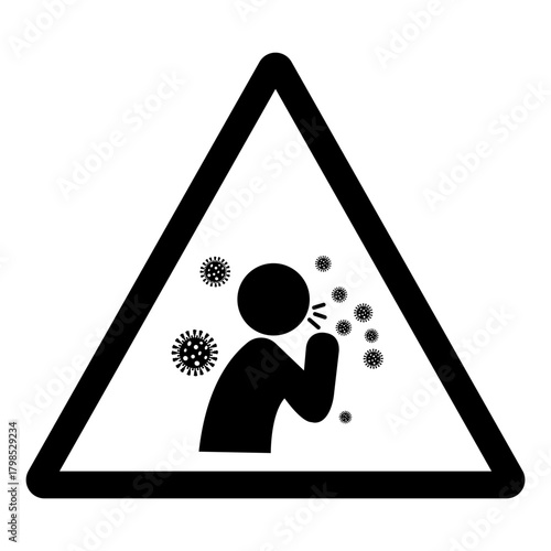 New Cough Symptoms Covid-19 Symbol Sign, Vector Illustration, Isolate On White Background Label.EPS10