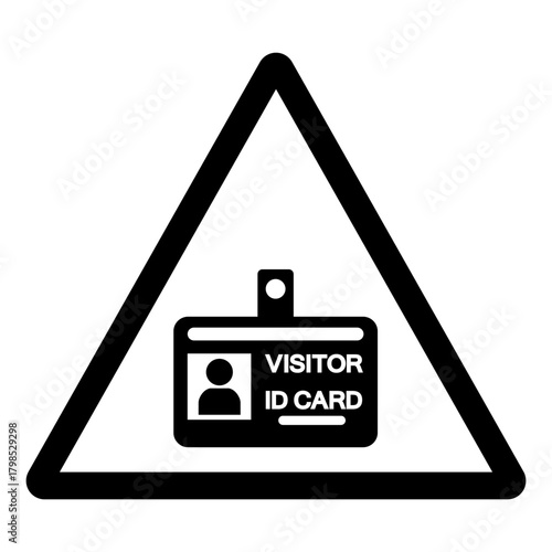 Visitor ID Card Symbol Sign, Vector Illustration, Isolate On White Background Label.EPS10