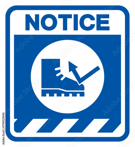 Notice Use Steel Toe Shoes Symbol Sign ,Vector Illustration, Isolate On White Background Label. EPS10