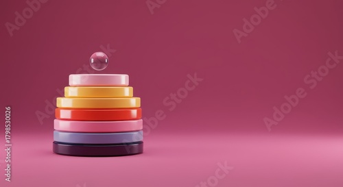 Digital illustration showing multiple stacked levels, symbolizing structured ranking, organizational flow, and corporate order, organization, foundation, pyramid