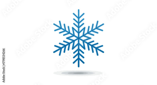 Charming blue snowflake design on a pristine white canvas creating winter elegance and minimalist