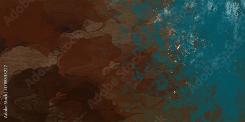 Modern grunge dark turquoise textured background. Green and turquoise stone surface. Empty space for text or design. Top view.