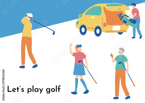 ゴルフを楽しむ人たち