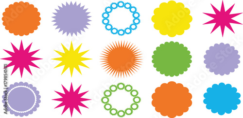 Collection of doodle elements including speech bubbles, arrows, shapes, stars, and decorative accents for graphic design
