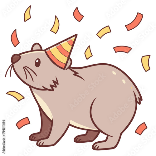 Playful Joyful Wombat design with Midnight Sparkle shades in a New Year celebration setting