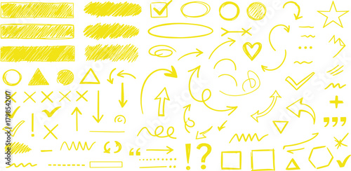 Attention Icons Hand-Drawn Warning, Alert, and Notification Signals