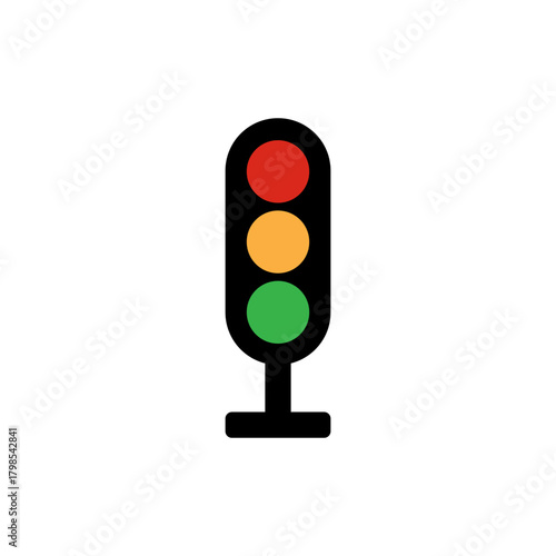 Simple Flat Traffic Light Icon logo symbol icon flat stock vector design