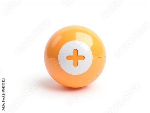 Medicine ball 3d rendering isolated on white background cartoon plastic style icon