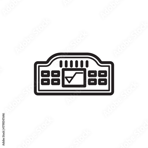 Roughness tester icon symbolizing surface finish measurement and texture analysis, representing specialized quality control instrumentation, modern industrial metrology, and manufacturing inspection.