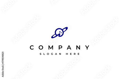 saturn planet space logo design vector template inspiration