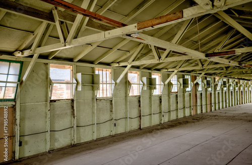 Wendover, Utah, USA – August 27, 2025: Decommissioned barracks at the historic Wendover Airfield in the Utah desert.
