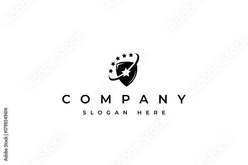 Shield Star Emblem Badge Logo Design Vector Template