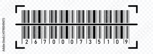 Barcode illustration. Fake line barcode icon design, price, and product detail code. Engraved barcode pattern design set for creative projects. eps 10