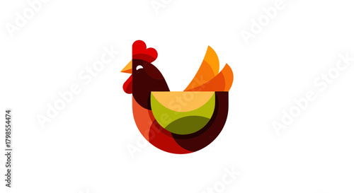 Colorful Abstract Chicken Illustration, Farm Animal Art, Digital Artwork, Vibrant Design, Artistic Environment, Creative Viewpoint, Modern Concept
