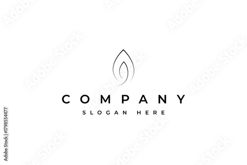candle flame logo icon design template abstract style