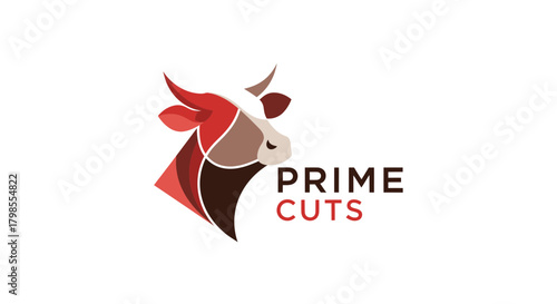 Logo Design, Cow Head, Graphic Representation, Business Branding, Digital Environment, Close-up View, Modern Concept