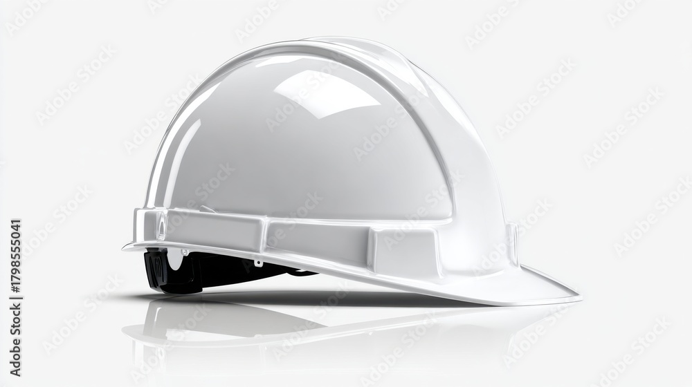 Fototapeta premium White Construction Helmet Isolated on Clean Background for Safety
