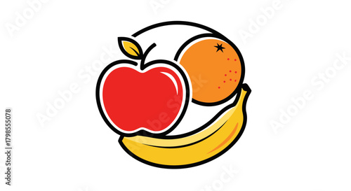 Fruit Illustration, Colorful Fruits, Digital Art, Vibrant Design, Creative Concept