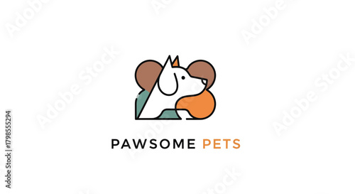 Creative Logo Design for Pawesome Pets, Featuring Dog and Cat Elements, Modern Style, Digital Art, Vibrant Colors, Professional Branding