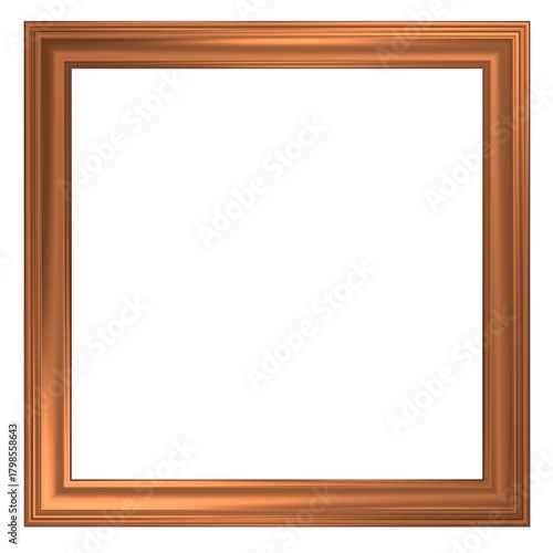 elegant wooden or copper square frame for classic decoration