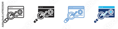 Seo icon set multiple style collection