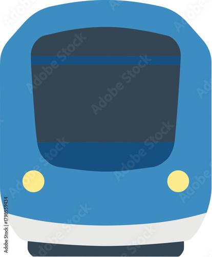 Modern Flat Design Train Front View Transportation Vehicle Illustration