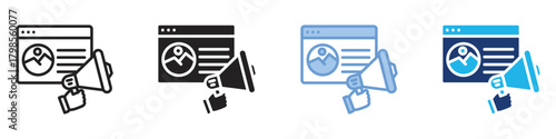 Content marketing icon set multiple style collection