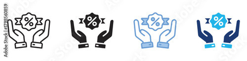 Discount icon set multiple style collection