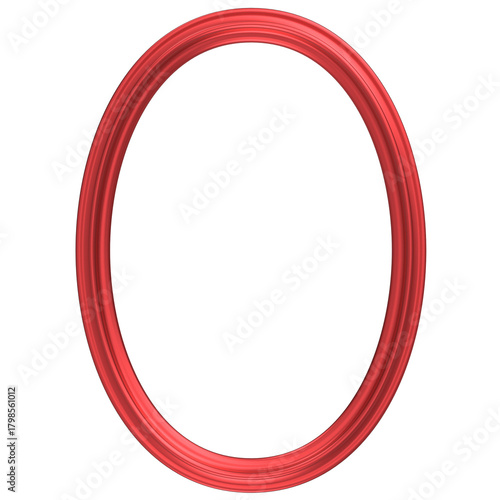 red metallic oval frame for classic portrait photo display