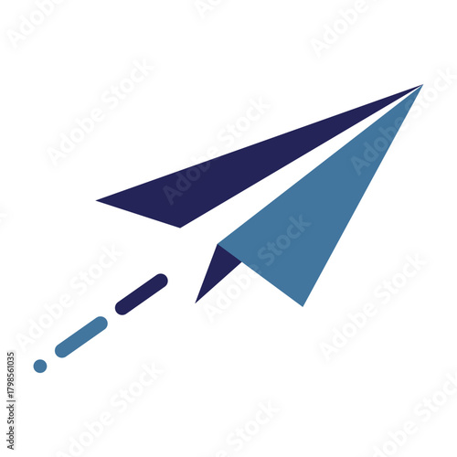 A blue paper plane icon with motion lines symbolizing sending, speed, and digital communication, commonly used for send or submit actions in interfaces.