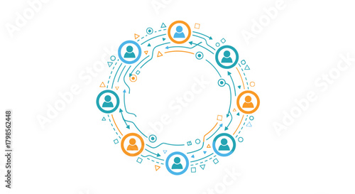 Circular Network of People and Technology.