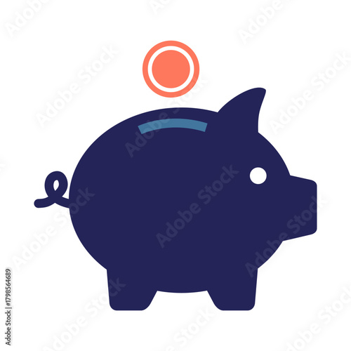 A simple flat piggy bank illustration symbolizing saving money, financial planning, budgeting, and learning basic saving habits in an easy, friendly way.