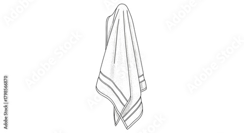A textured patterned towel hanging on a hook for easy access and quick drying.