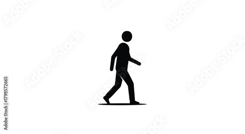 Silhouette of a person walking isolated on
