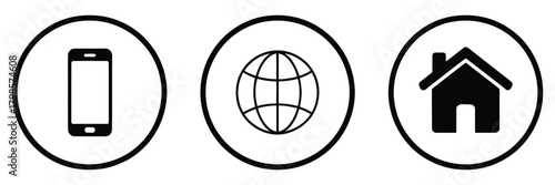 Kontakt Icons Set – Contact Us Buttons, Web Communication Vector, Modern User Interface Icons for Website Design, Mobile App Graphics, Customer Support, and Digital Interaction Elements