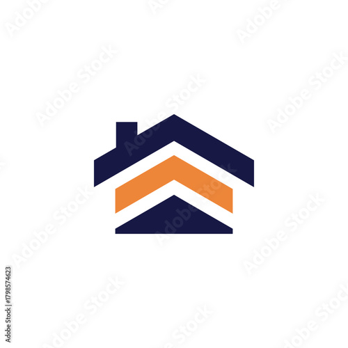 Real Estate Roof Mark housing developer . geometric, modern, simple