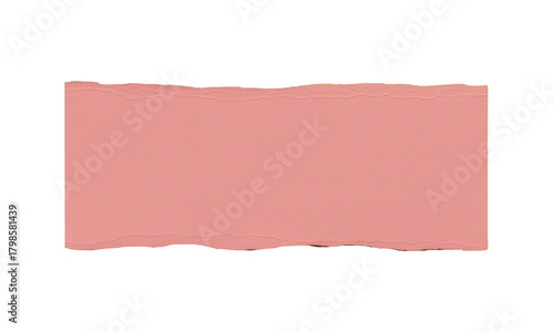 Red torn paper isolated on white with blank ripped edge and vintage sheet border frame design