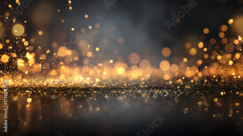 Sparkling Golden Background for New Year Celebration with Glittering Bokeh Effect for Festive Displays