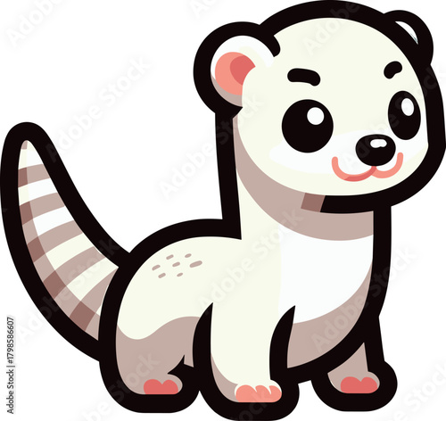 かわいいオコジョのイラスト