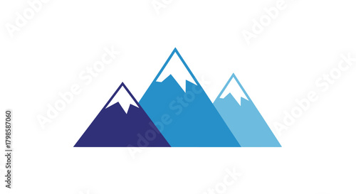 Gradient mountain peaks with snow caps offering a minimalist design perspective
